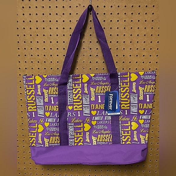 FOREVER COLLETABLES |  D'ANGELO RUSSELL L.A. LAKERS NBA LARGE TOTE B…   … - Picture 4 of 11